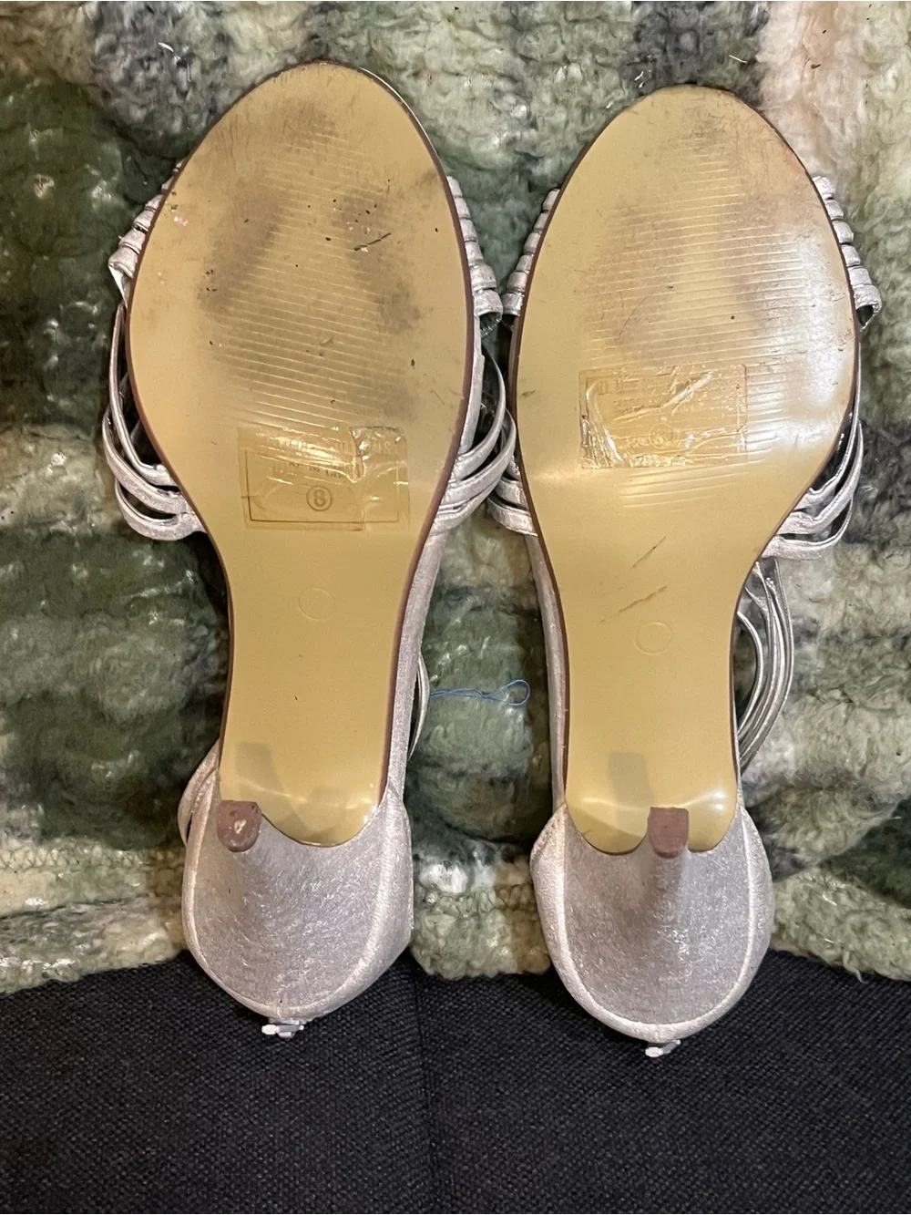 Woven Strappy Silver Women's Dress Sandals